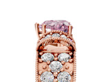 Rose gold Fancy Pink Heart  Halo Pave Diamond Engagement Ring with Milgrain Detailing_54