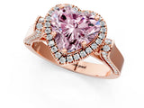 Rose gold Fancy Pink Heart  Halo Pave Split Shank Prong Setting Ring_27