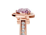 Rose gold Fancy Pink Heart  Halo Solitaire Diamond Ring with Pave Band and Bezel Setting_54