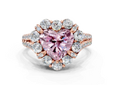 Rose gold Fancy Pink Heart  Halo Split Shank Diamond Engagement Ring with Pave Band and Four-Prong Setting_54