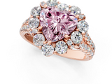 Rose gold Fancy Pink Heart  Halo Split Shank Diamond Engagement Ring with Pave Band and Four-Prong Setting_55