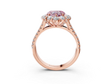 Rose gold Fancy Pink Heart  Halo Split Shank Diamond Engagement Ring with Pave Band and Four-Prong Setting_57