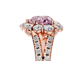 Rose gold Fancy Pink Heart  Halo Split Shank Diamond Engagement Ring with Pave Band and Four-Prong Setting_59