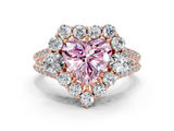 Rose gold Fancy Pink Heart  Halo Split Shank Diamond Engagement Ring with Prong Setting_20