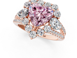 Rose gold Fancy Pink Heart  Halo Split Shank Diamond Engagement Ring with Prong Setting_21