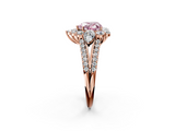 Rose gold Fancy Pink Heart  Halo Split Shank Diamond Engagement Ring with Prong Setting_22