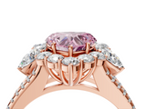 Rose gold Fancy Pink Heart  Halo Split Shank Diamond Engagement Ring with Prong Setting_24