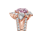 Rose gold Fancy Pink Heart  Halo Split Shank Diamond Engagement Ring with Prong Setting_25