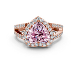 Rose gold Fancy Pink Heart  Halo Split Shank Diamond Ring with Four-Prong Setting_32