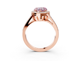 Rose gold Fancy Pink Heart  Halo Split Shank Diamond Ring with Four-Prong Setting_35