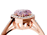 Rose gold Fancy Pink Heart  Halo Split Shank Diamond Ring with Four-Prong Setting_36