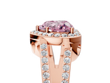 Rose gold Fancy Pink Heart  Halo Split Shank Diamond Ring with Four-Prong Setting_37