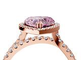 Rose gold Fancy Pink Heart  Halo Split Shank Diamond Ring with Pavé Setting_30