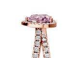 Rose gold Fancy Pink Heart  Halo Split Shank Diamond Ring with Pavé Setting_31