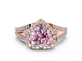 Rose gold Fancy Pink Heart  Halo Split Shank Diamond Ring with Prong Setting_20