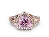 Rose gold Fancy Pink Heart  Halo Split Shank Pave Diamond Ring with Four-Prong Setting_49
