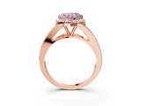 Rose gold Fancy Pink Heart  Halo Split Shank Pave Diamond Ring with Four-Prong Setting_52