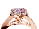 Rose gold Fancy Pink Heart  Halo Split Shank Pave Diamond Ring with Four-Prong Setting_53