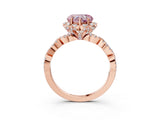 Rose gold Fancy Pink Heart  Halo Twist Band Solitaire Ring with Six-Prong Setting_35