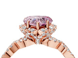 Rose gold Fancy Pink Heart  Halo Twist Band Solitaire Ring with Six-Prong Setting_36