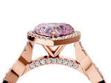 Rose gold Fancy Pink Heart  Halo Twist Band Solitaire Ring_24