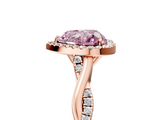 Rose gold Fancy Pink Heart  Halo Twist Band Solitaire Ring_25