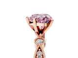 Rose gold Fancy Pink Heart  Milgrain Bezel Diamond Engagement Ring with Solitaire Prong Setting_143