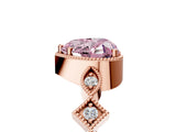 Rose gold Fancy Pink Heart  Milgrain Marquise Diamond Twist Band Ring_68