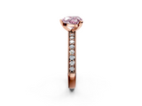 Rose gold Fancy Pink Heart  Milgrain Pave Diamond Engagement Ring with Four-Prong Setting_170