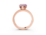 Rose gold Fancy Pink Heart  Milgrain Pave Diamond Engagement Ring with Four-Prong Setting_171