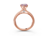 Rose gold Fancy Pink Heart  Solitaire Beaded Band Six-Prong Setting_3