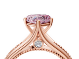 Rose gold Fancy Pink Heart  Solitaire Beaded Band Six-Prong Setting_4