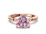 Rose gold Fancy Pink Heart  Solitaire Beaded Band with Four-Prong Setting_59