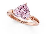 Rose gold Fancy Pink Heart  Solitaire Beaded Band with Four-Prong Setting_60