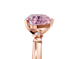 Rose gold Fancy Pink Heart  Solitaire Beaded Band with Four-Prong Setting_64