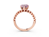 Rose gold Fancy Pink Heart  Solitaire Bezel Accent Diamond Engagement Ring with Beaded Band and Four-Prong Setting_46