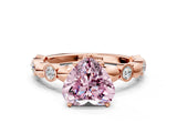 Rose gold Fancy Pink Heart  Solitaire Bezel-Set Diamond Ring with Beaded Band and Four-Prong Setting_32