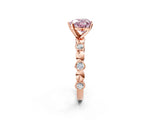 Rose gold Fancy Pink Heart  Solitaire Bezel-Set Diamond Ring with Beaded Band and Four-Prong Setting_34