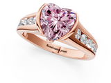 Rose gold Fancy Pink Heart  Solitaire Bezel-Set Diamond Ring with Channel-Set Band_74