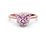 Rose gold Fancy Pink Heart  Solitaire Cathedral Diamond Ring with Six-Prong Setting_17