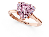 Rose gold Fancy Pink Heart  Solitaire Cathedral Diamond Ring with Six-Prong Setting_18