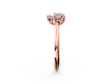 Rose gold Fancy Pink Heart  Solitaire Cathedral Diamond Ring with Six-Prong Setting_19