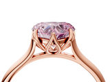 Rose gold Fancy Pink Heart  Solitaire Cathedral Diamond Ring with Six-Prong Setting_21
