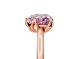 Rose gold Fancy Pink Heart  Solitaire Cathedral Diamond Ring with Six-Prong Setting_22