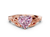Rose gold Fancy Pink Heart  Solitaire Celtic Knot Engagement Ring with Four-Prong Setting_43