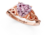 Rose gold Fancy Pink Heart  Solitaire Celtic Knot Engagement Ring with Four-Prong Setting_44