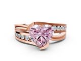 Rose gold Fancy Pink Heart  Solitaire Channel-Set Split Shank Ring with Tension Prong Setting_3