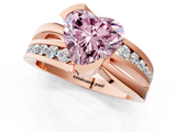 Rose gold Fancy Pink Heart  Solitaire Channel-Set Split Shank Ring with Tension Prong Setting_4