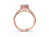 Rose gold Fancy Pink Heart  Solitaire Chevron Pave Diamond Engagement Ring with Six-Prong Setting_6