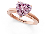 Rose gold Fancy Pink Heart  Solitaire Diamond Engagement Ring with Four-Prong Setting on a Classic Band_4